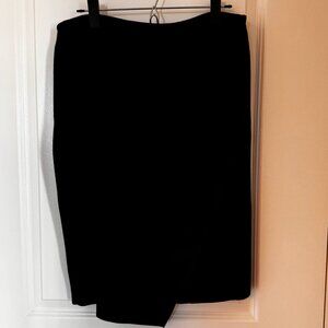 Black Bailey44 Pencil Skirt with Leather Trim